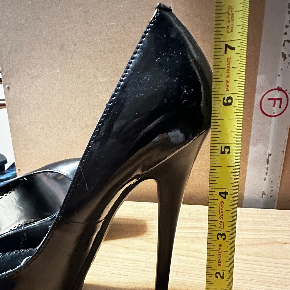 5” platform Bebe patent heels